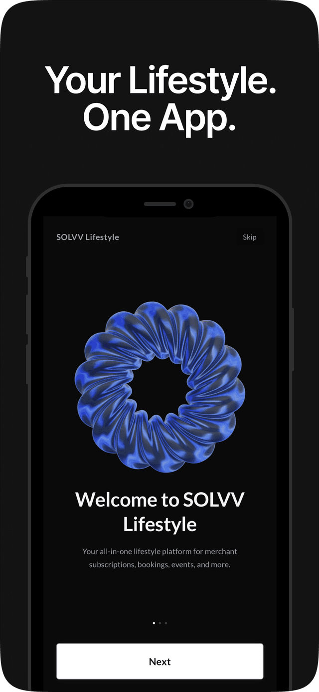 Solvv Lifestyle app screen 1